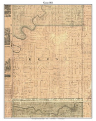 Keene, Michigan 1861 Old Town Map Custom Print - Ionia Co.