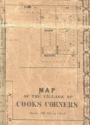 Cooks Corners, Michigan 1861 Old Town Map Custom Print - Ionia Co.