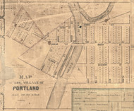 Portland Vilage, Michigan 1861 Old Town Map Custom Print - Ionia Co.