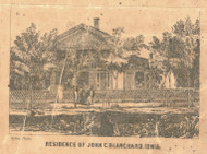 Residence of John C. Blanchard, Michigan 1861 Old Town Map Custom Print - Ionia Co.