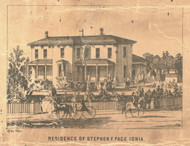 Residence of Stephen F. Page, Michigan 1861 Old Town Map Custom Print - Ionia Co.