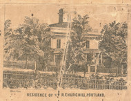 Residence of Wm. R. Churchill, Michigan 1861 Old Town Map Custom Print - Ionia Co.