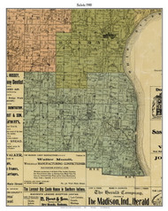 Saluda, Indiana 1900 Old Town Map Custom Print - Jefferson Co.