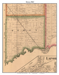 Dewey, Indiana 1862 Old Town Map Custom Print - Laporte Co.