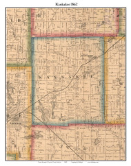 Kankakee, Indiana 1862 Old Town Map Custom Print - Laporte Co.