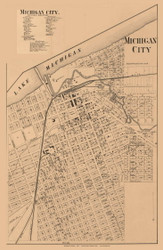 Michigan City, Michigan, Indiana 1862 Old Town Map Custom Print - Laporte Co.