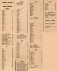 Business Directory, Laporte County, Indiana 1862 Old Town Map Custom Print -