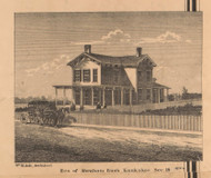 Bush Residence, Kankakee, Indiana 1862 Old Town Map Custom Print - Laporte Co.
