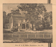 Miller Residence, Kankakee, Indiana 1862 Old Town Map Custom Print - Laporte Co.