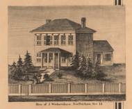 Wickersham Residence, New Durham, Indiana 1862 Old Town Map Custom Print - Laporte Co.