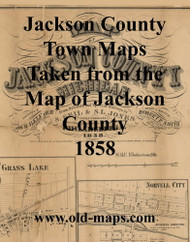 Map Cartouche, Jackson Co. Michigan 1858 Old Town Map Custom Print - Jackson Co.
