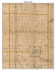 Blackman, Michigan 1858 Old Town Map Custom Print - Jackson Co.