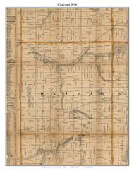 Concord, Michigan 1858 Old Town Map Custom Print - Jackson Co.