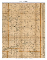 Grass Lake, Michigan 1858 Old Town Map Custom Print - Jackson Co.