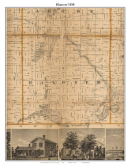 Hanover, Michigan 1858 Old Town Map Custom Print - Jackson Co.