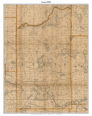 Leoni, Michigan 1858 Old Town Map Custom Print - Jackson Co.