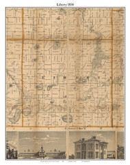 Liberty, Michigan 1858 Old Town Map Custom Print - Jackson Co.