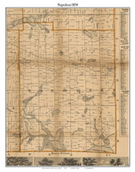Napoleon, Michigan 1858 Old Town Map Custom Print - Jackson Co.