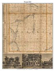 Pulaski, Michigan 1858 Old Town Map Custom Print - Jackson Co.