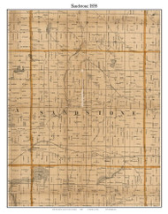 Sandstone, Michigan 1858 Old Town Map Custom Print - Jackson Co.