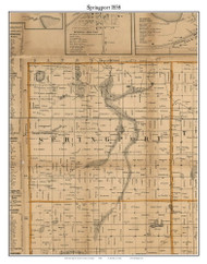 Springsport, Michigan 1858 Old Town Map Custom Print - Jackson Co.