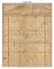 Tompkins, Michigan 1858 Old Town Map Custom Print - Jackson Co.
