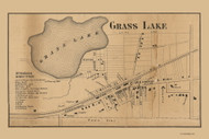 Grass Lake Village, Michigan 1858 Old Town Map Custom Print - Jackson Co.