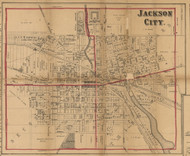 Jackson City, Michigan 1858 Old Town Map Custom Print - Jackson Co.