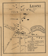 Leoni Village, Michigan 1858 Old Town Map Custom Print - Jackson Co.