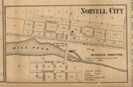 Novell City, Michigan 1858 Old Town Map Custom Print - Jackson Co.