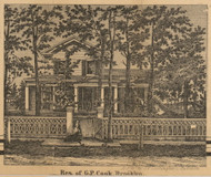 Residence of G.P. Cook, Michigan 1858 Old Town Map Custom Print - Jackson Co.
