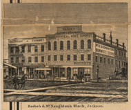 Beebe's & McNaughton's Block, Michigan 1858 Old Town Map Custom Print - Jackson Co.
