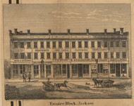 Empire Block, Michigan 1858 Old Town Map Custom Print - Jackson Co.