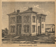 Jackson County Jail, Michigan 1858 Old Town Map Custom Print - Jackson Co.