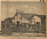J.D. Ballard's Livery-Stable, Michigan 1858 Old Town Map Custom Print - Jackson Co.