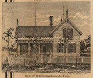 Residence of M.B. Richardson, Michigan 1858 Old Town Map Custom Print - Jackson Co.