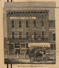 Merriman's Block, Michigan 1858 Old Town Map Custom Print - Jackson Co.