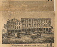 Metropolitan & Bronson Block, Michigan 1858 Old Town Map Custom Print - Jackson Co.