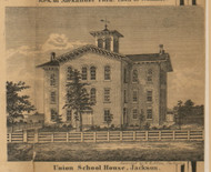 Union School House, Michigan 1858 Old Town Map Custom Print - Jackson Co.