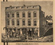 W.R. & S.C. Reynod's Block, Michigan 1858 Old Town Map Custom Print - Jackson Co.