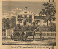 Residence of Mrs. Hermon Landon, Michigan 1858 Old Town Map Custom Print - Jackson Co.