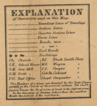 Explanation, Michigan 1858 Old Town Map Custom Print - Jackson Co.