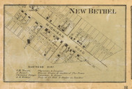 New Bethel Village, Franklin, Indiana 1866 Old Town Map Custom Print - Marion Co.