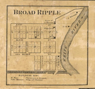 Broad Ripple Village, Washington, Indiana 1866 Old Town Map Custom Print - Marion Co.