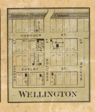 Wellington Village, Washington, Indiana 1866 Old Town Map Custom Print - Marion Co.