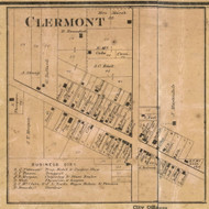 Clermont Village, Wayne, Indiana 1866 Old Town Map Custom Print - Marion Co.
