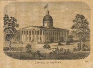 State Capitol, Indianapolis, Center, Indiana 1866 Old Town Map Custom Print - Marion Co.