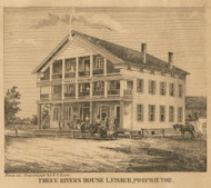 Three Rivers House, Three Rivers, Michigan 1858 Old Town Map Custom Print - St. Joseph Co.