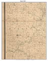 Ripley, Indiana 1864 Old Town Map Custom Print - Montgomery Co.