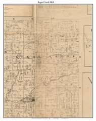 Sugar Creek, Indiana 1864 Old Town Map Custom Print - Montgomery Co.
